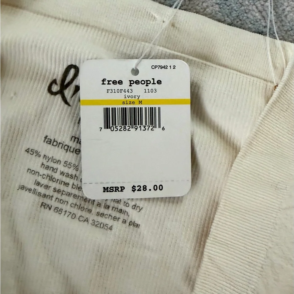 NWT Free People Ivory Tube Top Medium - Picture 5 of 6